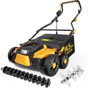 2026 Upgrade 16-Inch 15.5A Dethatcher (Yellow)